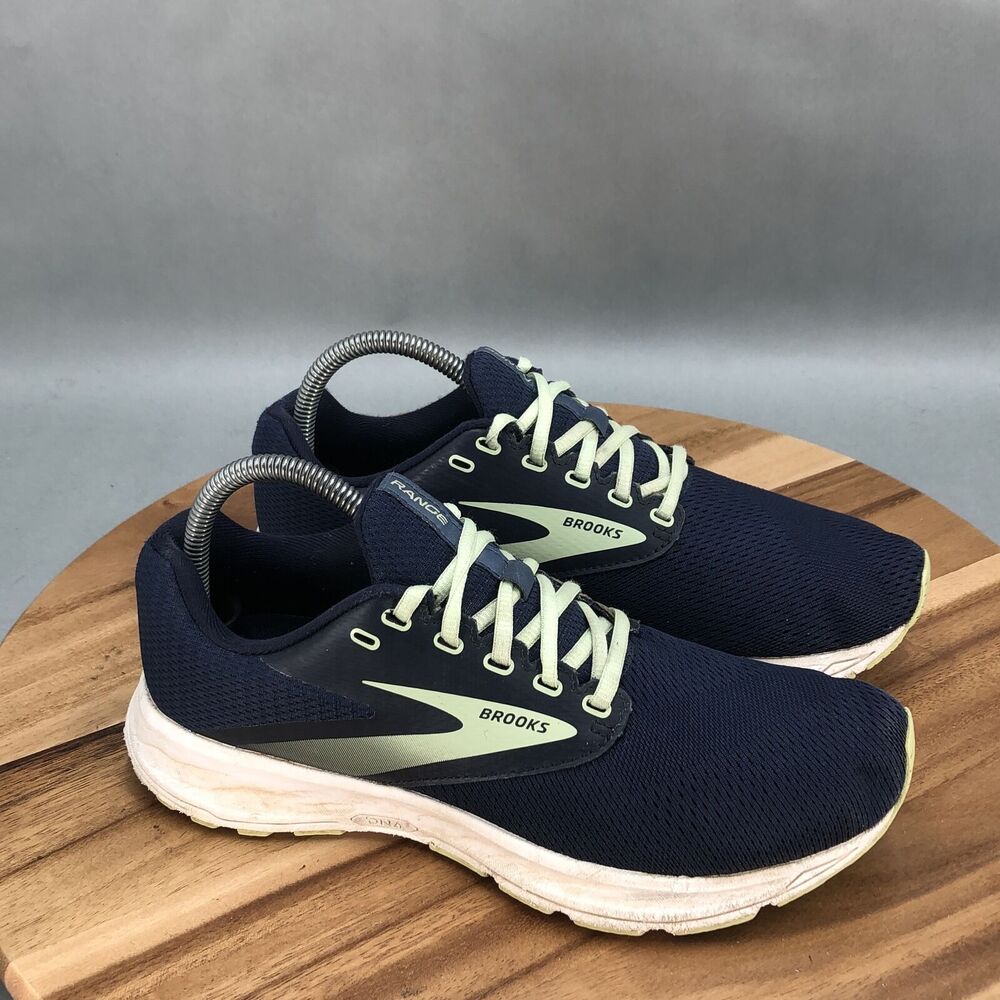 Brooks Range Running Shoes Womens 9.5 B Blue Knit Lace Up Low Top